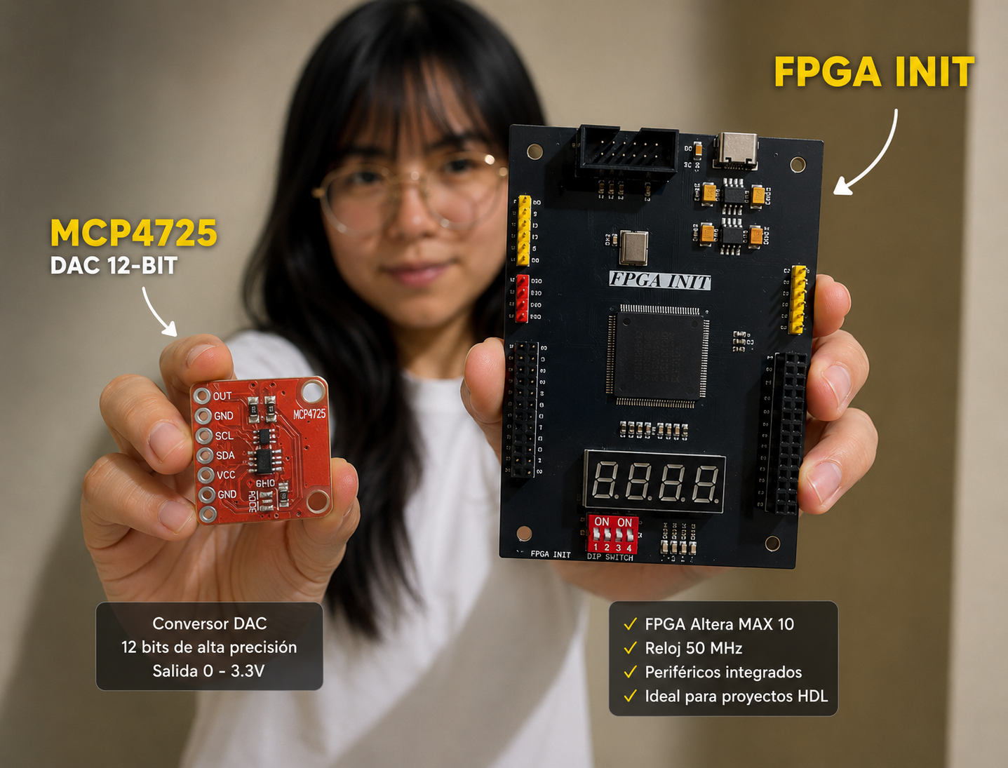 DAC MCP4725 con FPGA en Systemverilog